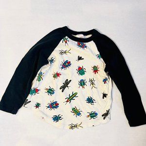 Hanna Andersson Baseball Tee - Insect print - Size 5T